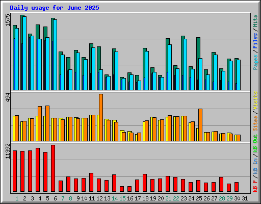 Daily usage for June 2025