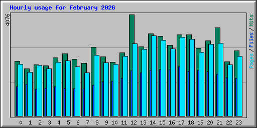Hourly usage for February 2026
